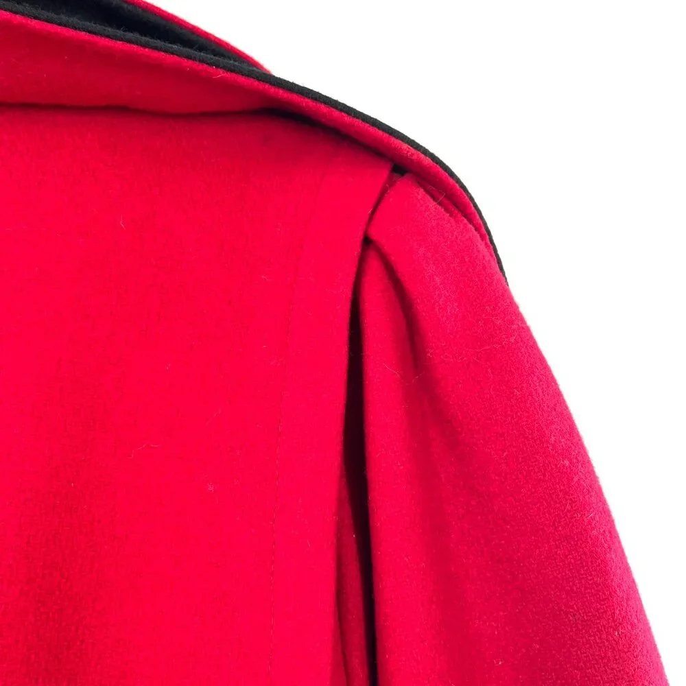 Vintage union made NYG new york girl red wool trench coat glamorous chic‎ 16